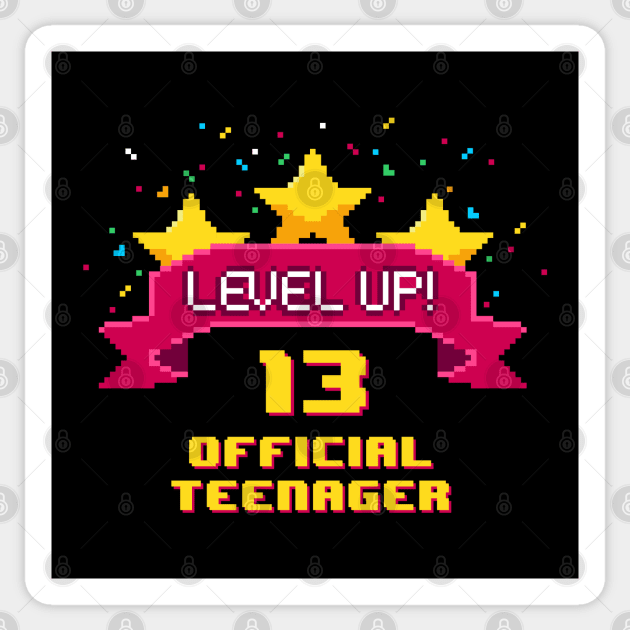 13th Birthday Level Up 13 official teenager Sticker by opippi